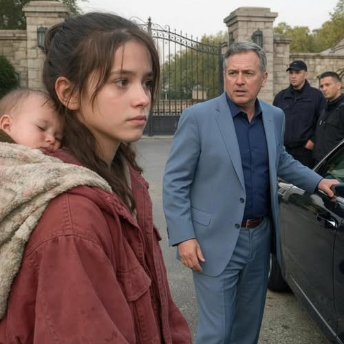 Ein Milliardär wollte ein bettelndes Mädchen vor seinen eisernen Toren ignorieren – „Sir … brauchen Sie eine Magd? Meine kleine Schwester hat nichts gegessen“, flüsterte sie –, doch ein schwacher Fleck an ihrem Hals ließ ihn innehalten und offenbarte ihm eine verlorene Familie, die kein Geld der Welt ersetzen kann