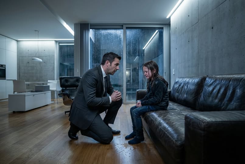 „Papa… Bitte… Komm schnell nach Hause. Mir ist so kalt… Sie lässt mich nicht umziehen.“ – Ein vielbeschäftigter Vater kommt nach Hause und findet seine Tochter zitternd in durchnässter Kleidung vor. Die Nacht, in der er zu spät nach Hause kam