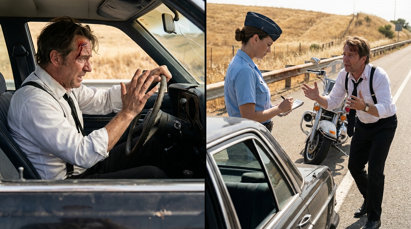 Er fuhr 142 km/h auf der A4 in einer 90-km/h-Zone… sie sollte ihn eigentlich anzeigen… aber eine Narbe änderte alles