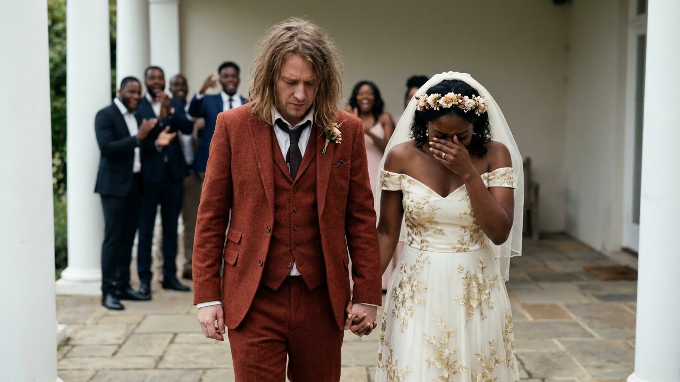 Eine junge schwarze Frau heiratet einen Obdachlosen: Die Gäste brechen in Gelächter aus… bis er das Mikrofon ergreift und Folgendes sagt