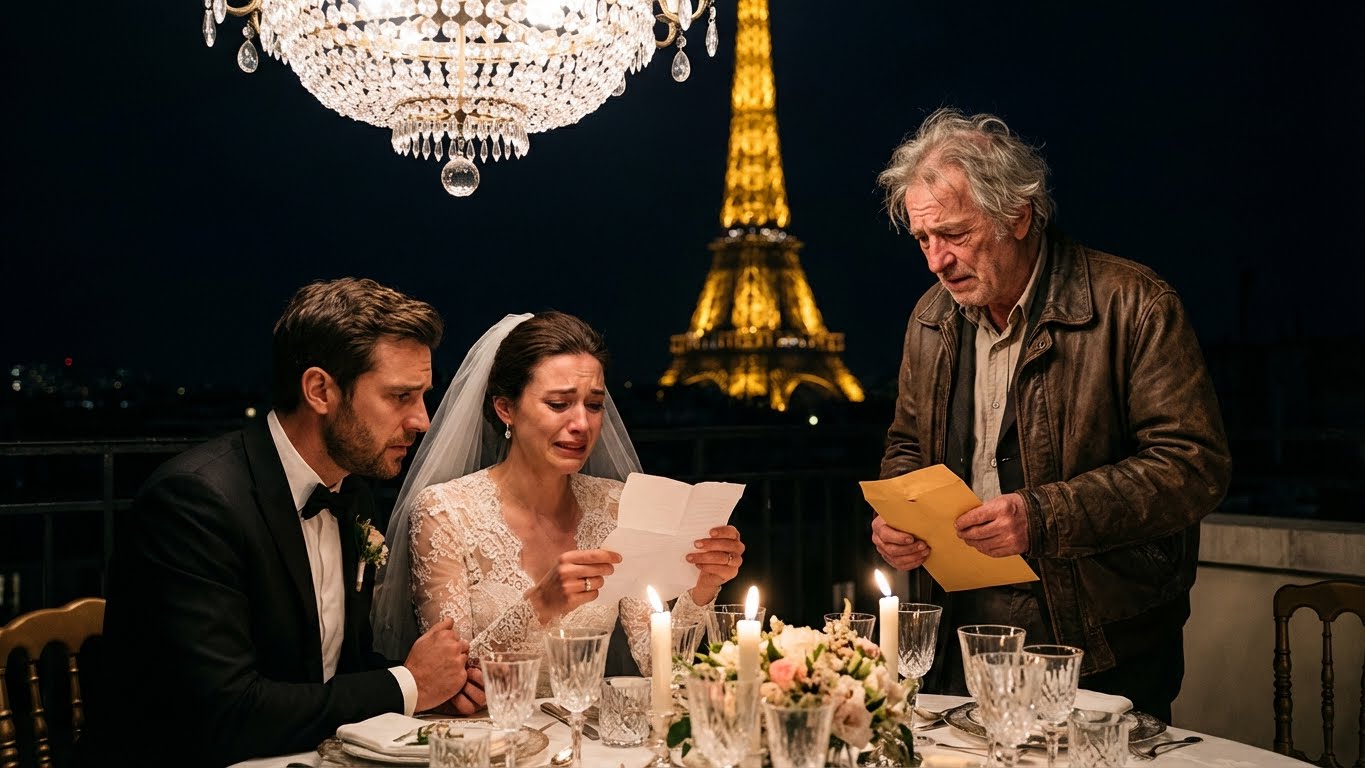 Als ein bescheidener Vater seiner Tochter bei ihrer Hochzeit in Paris nur einen einfachen Umschlag schenkt … lachen die Reichen … bis plötzlich alles kippt