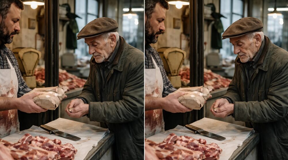 Jede Woche kam der alte Mann zum Metzger und kaufte immer die gleiche Menge Knochen „für den Hund“ Source: https://81hiphop.com/jede-woche-kam