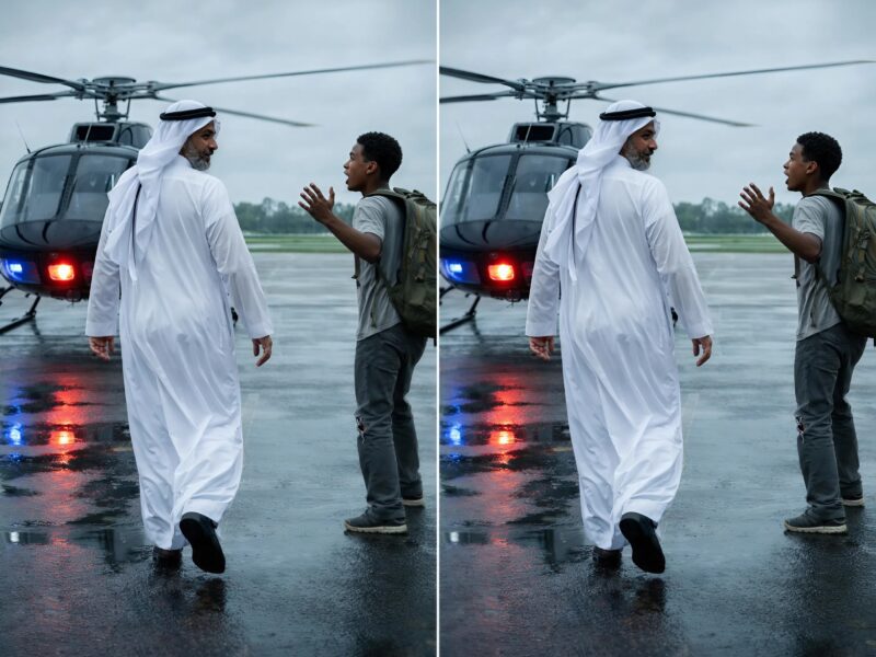 Mentre lo sceicco si dirigeva verso il suo elicottero privato, pronto a decollare, si udì alle sue spalle il grido disperato di un povero ragazzo che lo implorava di non salire a bordo. La verità, che venne presto svelata, lasciò tutti completamente sotto shock.