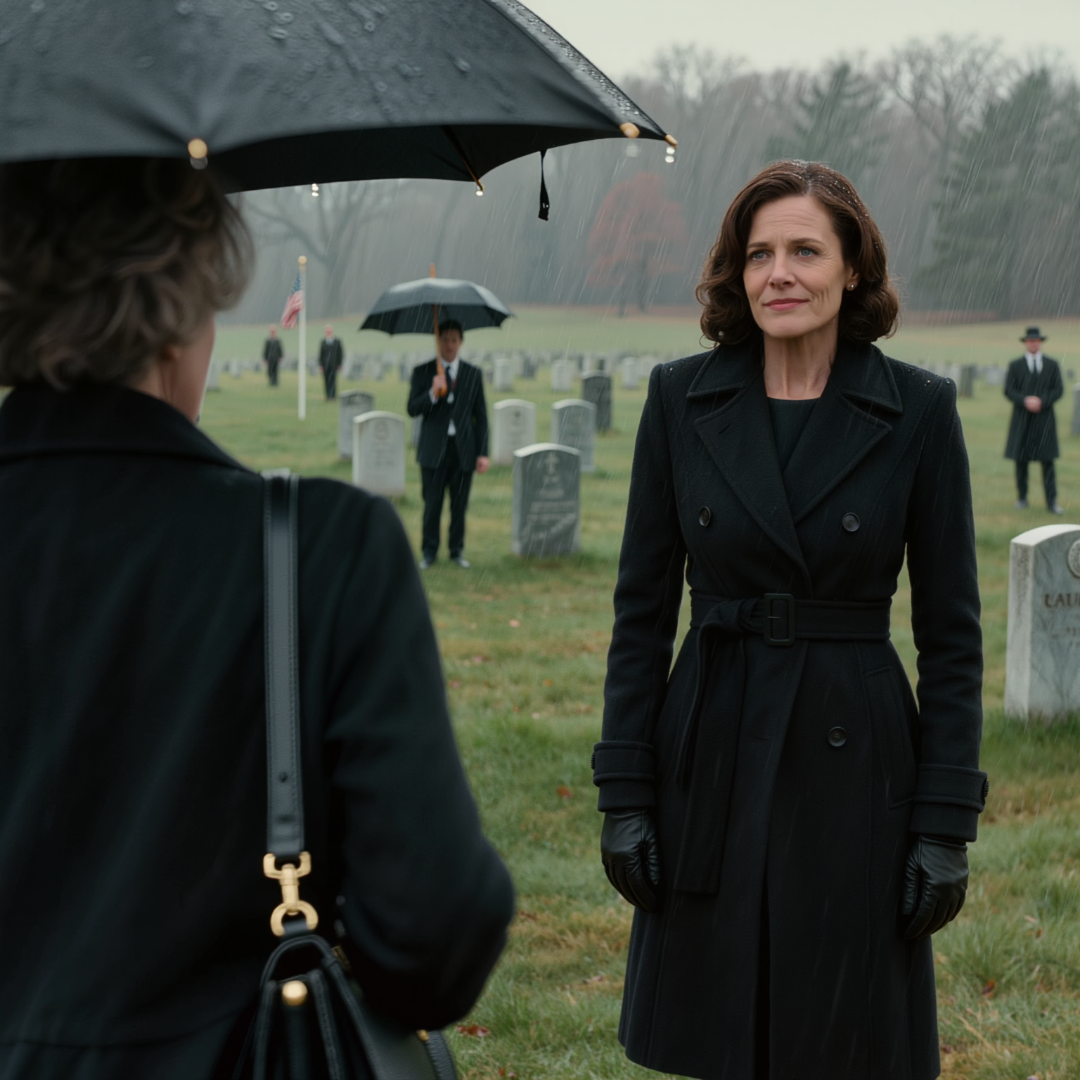 Right at my husband’s funeral in Fairview, the phone inside my purse vibrated, the screen read: “Don’t look at the coffin. Look behind you,” I turned around and went cold when I saw the person who was supposed to have been gone for 5 years standing under a black umbrella, signaling me to stay quiet, then disappearing among the graves, leaving me with a “barn maintenance” entry repeating every month, a new padlock, and a box with my son’s name on it.