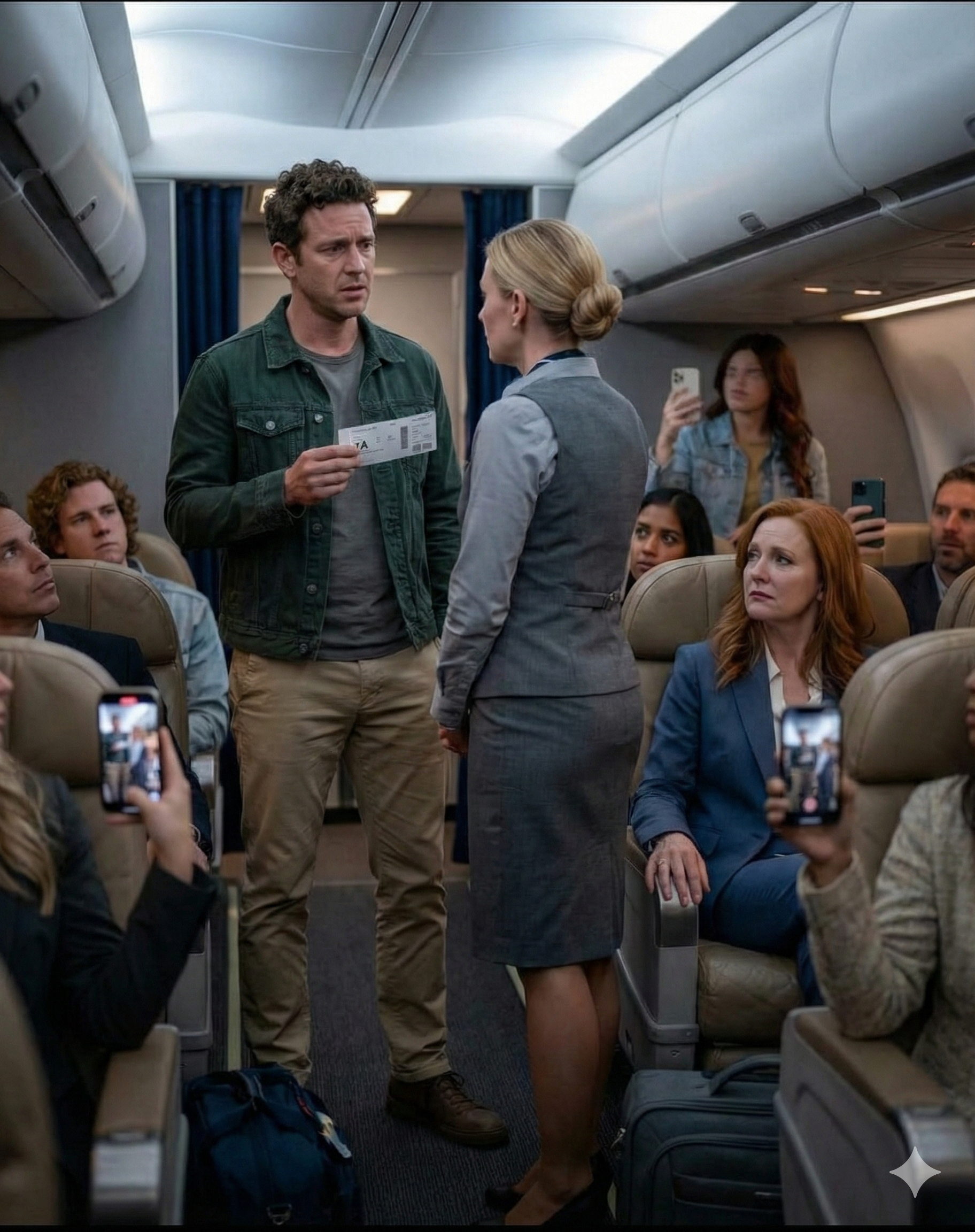 Sie nahm seinen Platz in der ersten Klasse ein — dann erstarrte er, als er leise sagte: «Mir gehört diese Fluggesellschaft.»