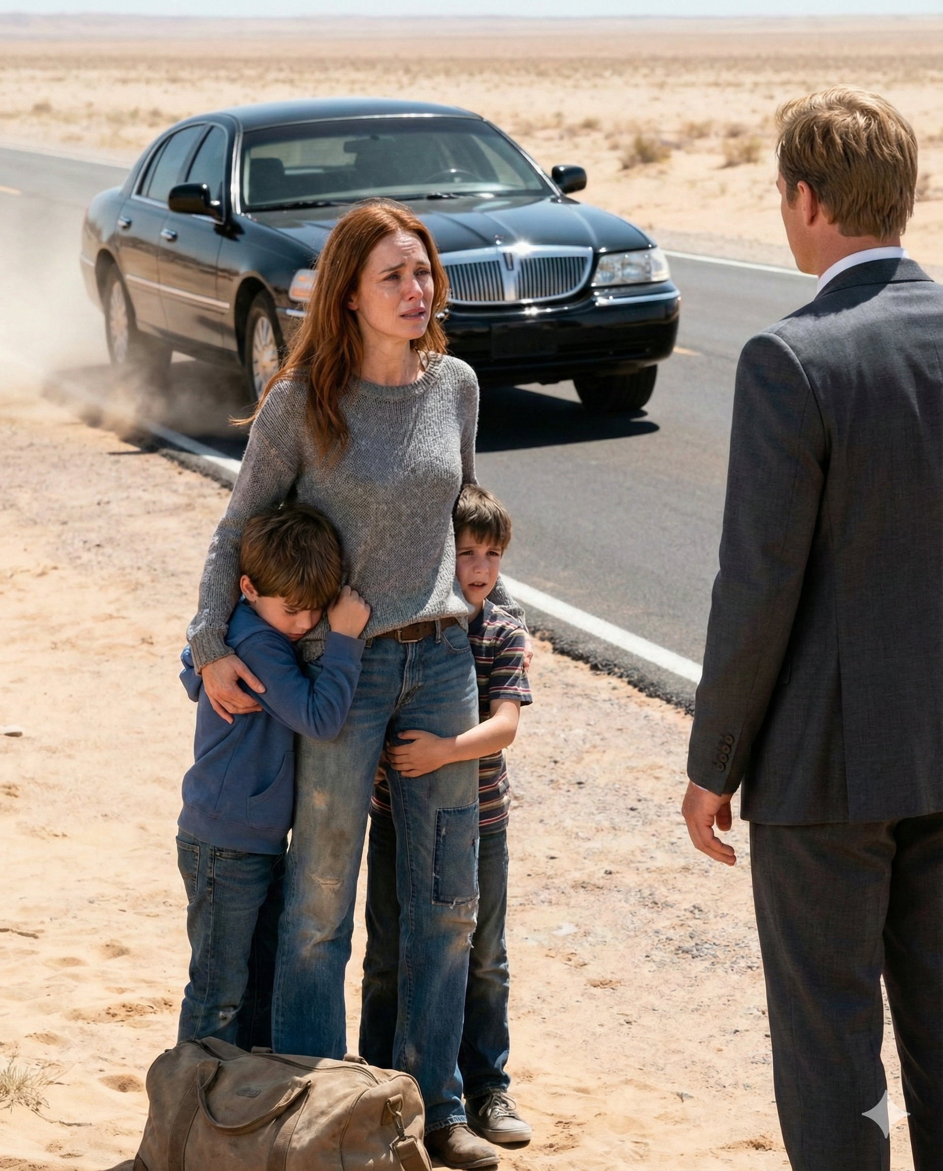Sie bat nur um einen Job, um ihre Kinder zu ernähren, während sie am Straßenrand festsitzen.