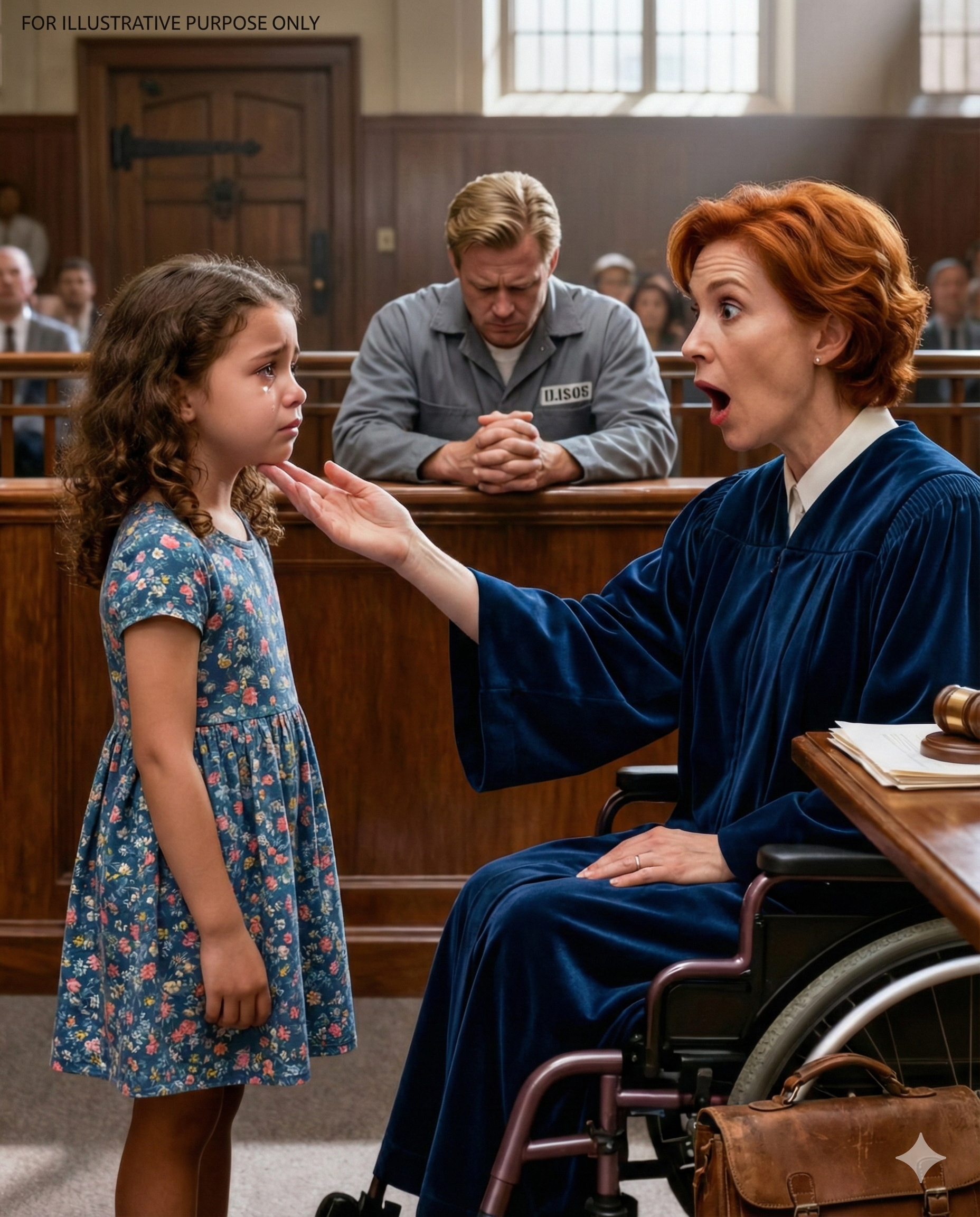 Ein fünfjähriges Mädchen stand vor einem rollstuhlgebundenen Richter und sagte,