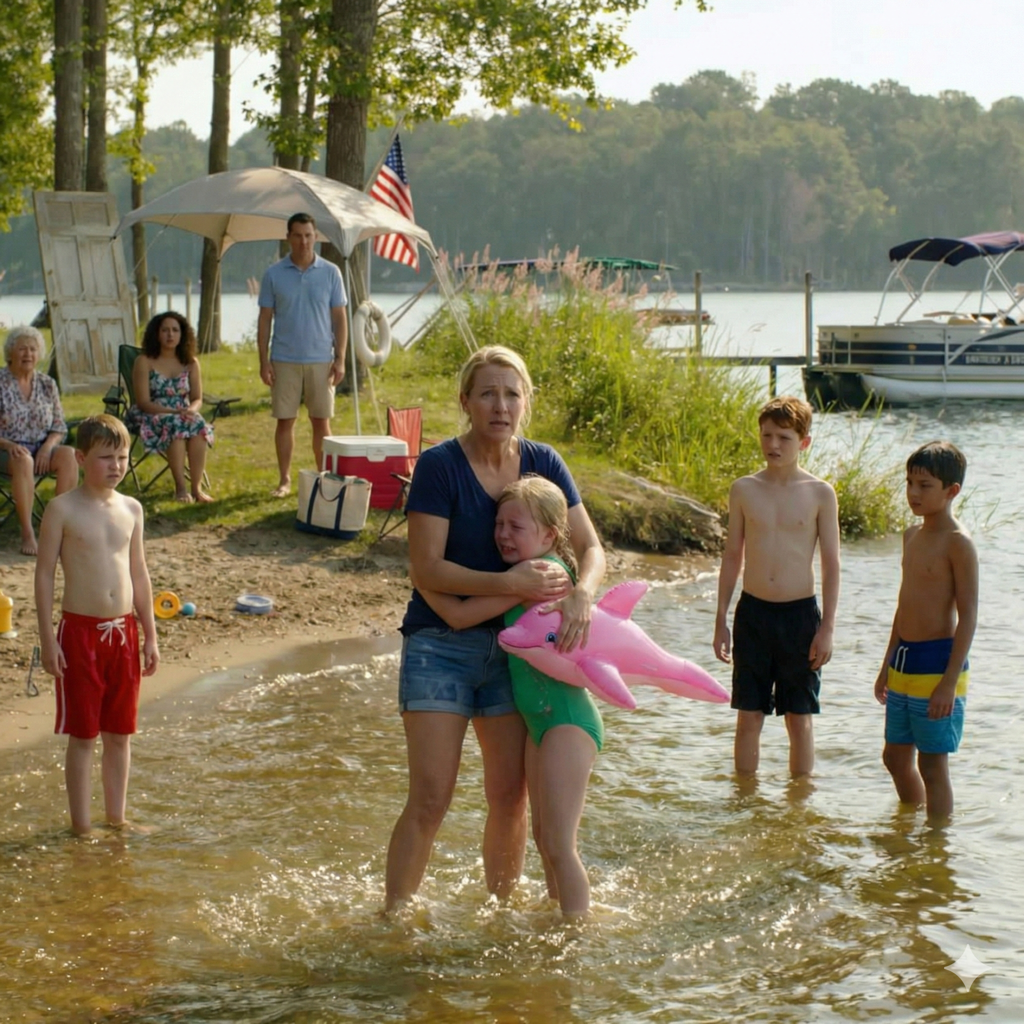 Meine Schwägerinnenkinder stießen meine Tochter in den See und lachten, während sie nach Luft rang.