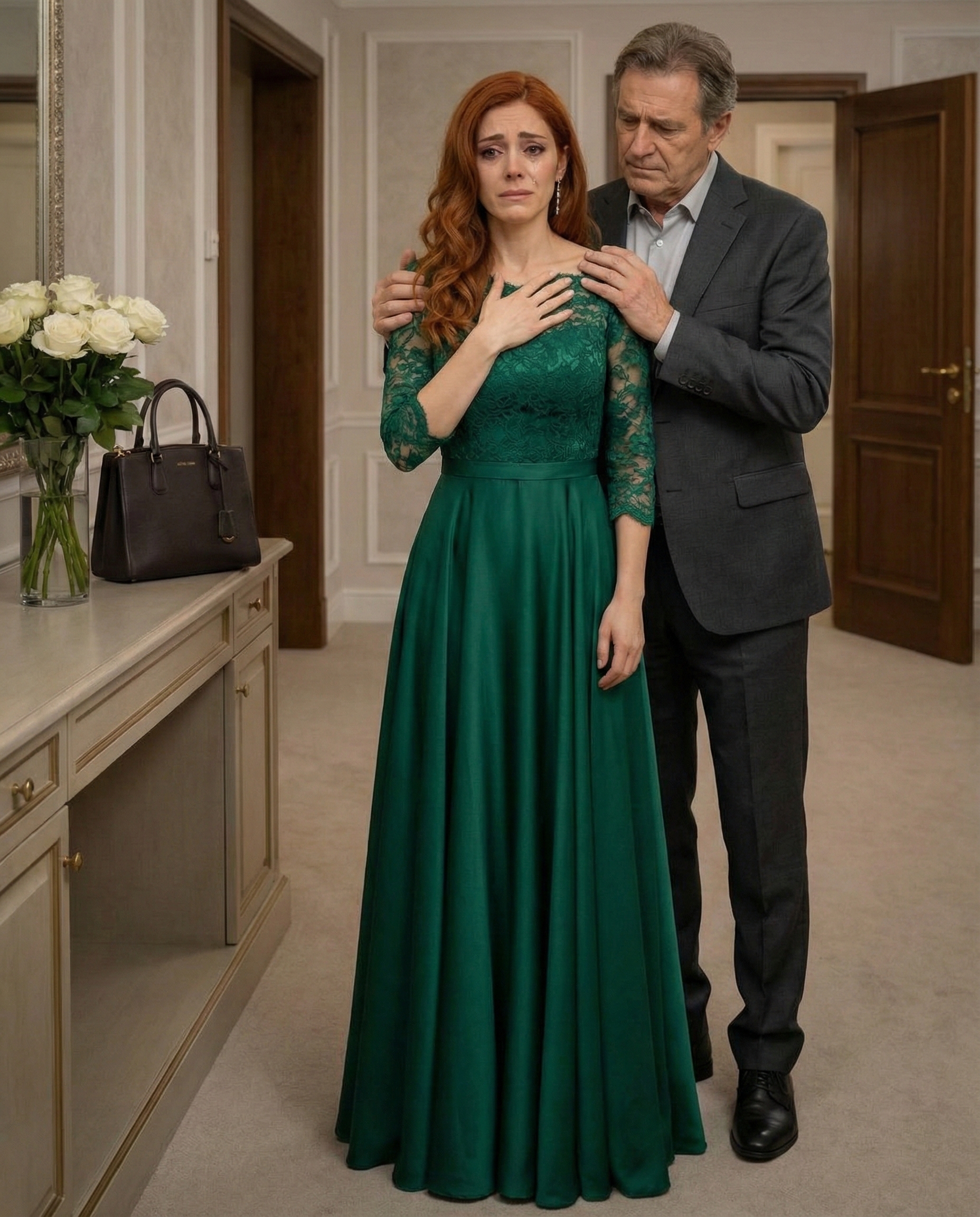 Während der Hochzeit ging die Braut für ein paar Minuten auf die Toilette, aber an der Tür hielt die Putzfrau sie an und sagte leise: “Dein Bräutigam hat etwas in dein Glas getan, ich weiß nicht genau was, aber trink nicht davon.”