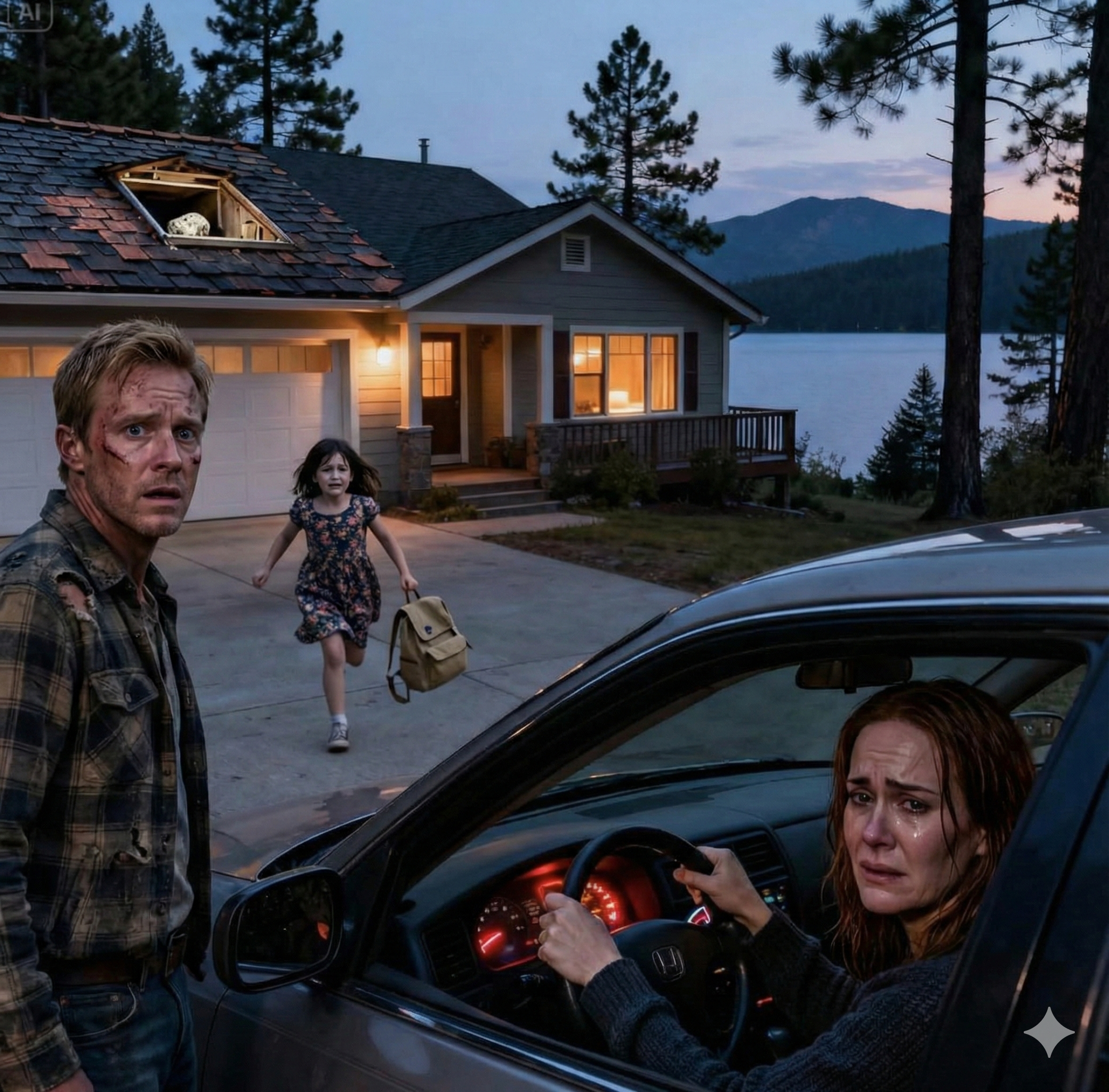 Meine Eltern baten meinen Mann, das Dach ihres Ferienhauses zu reparieren. Als er fertig war, beugte er sich vor und flüsterte zitternd: “Wir müssen gehen. Jetzt.“ „Warum?“ Fragte ich. „Schau dir das an …“ Er reichte mir sein Handy. Was ich sah, machte mich sprachlos. Ich schnappte mir unsere dreijährige Tochter und rannte zum Auto. Ich habe den Schlüssel gedreht, aber der Motor sprang nicht an…