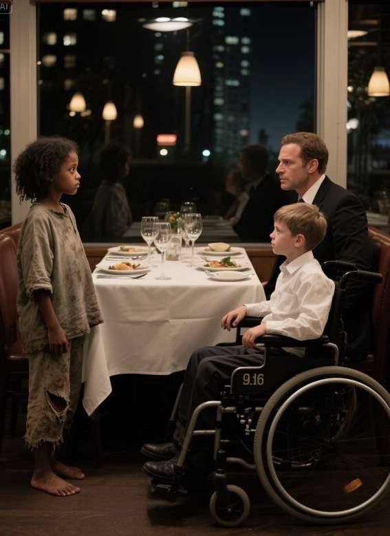 “Gib mir Essen, und ich kann deinem Sohn helfen, gesund zu werden”, sagte das Mädchen leise und stand neben ihrem Tisch im Restaurant.