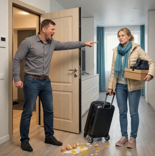 Geh in deinen Stall, keinen Welpen!” — der Mann warf seine Frau hinaus, ahnte nicht, dass die Großmutter die Wohnung einen Monat zuvor auf sie überschrieben hatte.