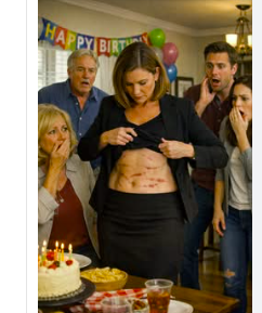 At my mom’s birthday party, my sister mocked my “fake illness” in front of everyone. What she didn’t expect was me opening my jacket — and revealing the scars. No one dared to laugh anymore.