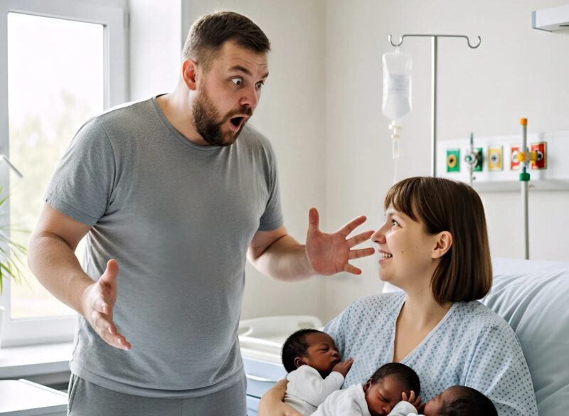 Una donna ha dato alla luce tre bambini dalla pelle scura: il marito era convinto che la moglie lo avesse tradito… finché un medico non gli ha rivelato la verità, facendogli diventare bianco il viso.