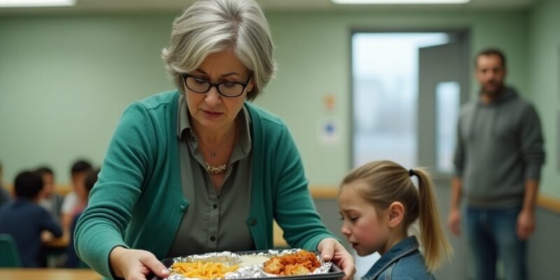 Una bambina di 7 anni era seduta affamata nella mensa della scuola: suo padre è entrato e ciò che ha visto ha cambiato tutto per sempre.