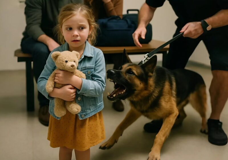 Un cane poliziotto ha iniziato ad abbaiare quando ha visto una bambina con i suoi genitori: e poi l’agente di polizia ha notato qualcosa di strano nella ragazza
