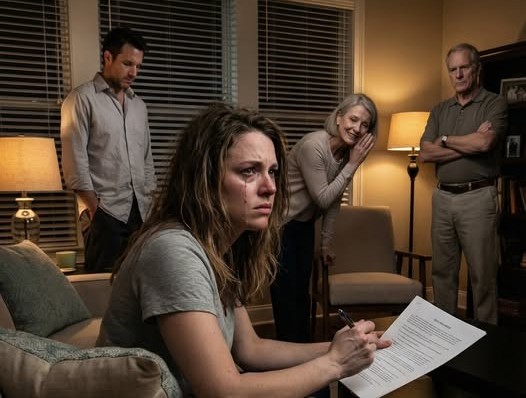 Riesco ancora a sentire la voce di mia suocera risuonare nel soggiorno come una condanna a morte: «Due terzi di questa casa appartengono a nostro figlio. Firmerai». Mio suocero sbatté una cartella sul tavolo: documenti bancari, atti di proprietà, il mio nome cerchiato in rosso. Guardai mio marito, aspettando che parlasse… ma lui evitò il mio sguardo. «Se rifiuti», sussurrò sorridendo, «lo faremo divorziare da te». Le mie mani tremavano, non per la paura, ma per la rabbia. E poi dissi una sola frase che cambiò tutto…