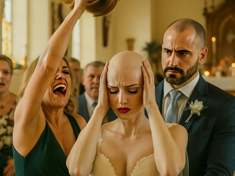 Durante il matrimonio, mia suocera si è avvicinata e mi ha strappato la parrucca, mostrando a tutti gli invitati la mia testa calva: ma poi è successo l’inaspettato