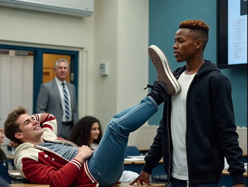 Uno studente si rifiuta di cedere il banco a un compagno di classe di colore e ne paga immediatamente il prezzo.