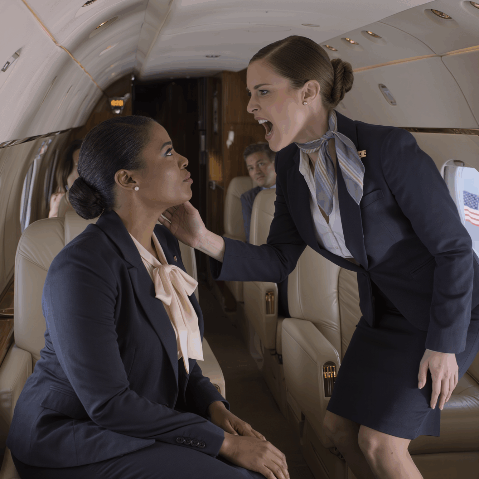 Uno schiaffo scioccante su un jet privato: un assistente di volo ha oltrepassato il limite con un’amministratrice delegata a 30.000 piedi di altezza. Dieci minuti dopo, l’intero team è impallidito.