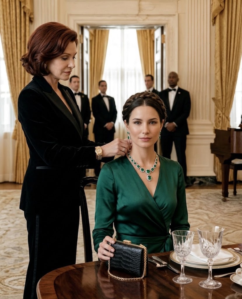 Mia suocera ha allungato la mano verso la mia collana di smeraldi proprio al tavolo della cena in un hotel di Philadelphia, pensando che avrei obbedito tranquillamente senza alcuna protesta. Ma prima che le sue dita potessero toccarla, la mia squadra di sicurezza è intervenuta e l’intera sala è caduta nel silenzio mentre quella audacia veniva improvvisamente affrontata da una realtà che nessuno si aspettava…