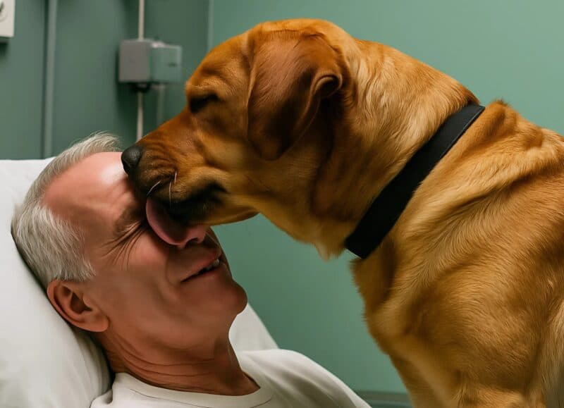 «Il cane si è alzato di scatto, ha iniziato a leccare il volto del padrone, a pestare il petto con le zampe e a guaire: i medici sono rimasti pietrificati da ciò che hanno visto quando sono entrati nella stanza.»