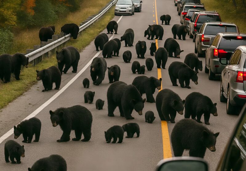 Decine di orsi sono sbucati dalla foresta su un’autostrada trafficata, causando un enorme ingorgo. La gente è rimasta scioccata e non ha capito cosa stesse succedendo finché non ha scoperto la terribile verità.