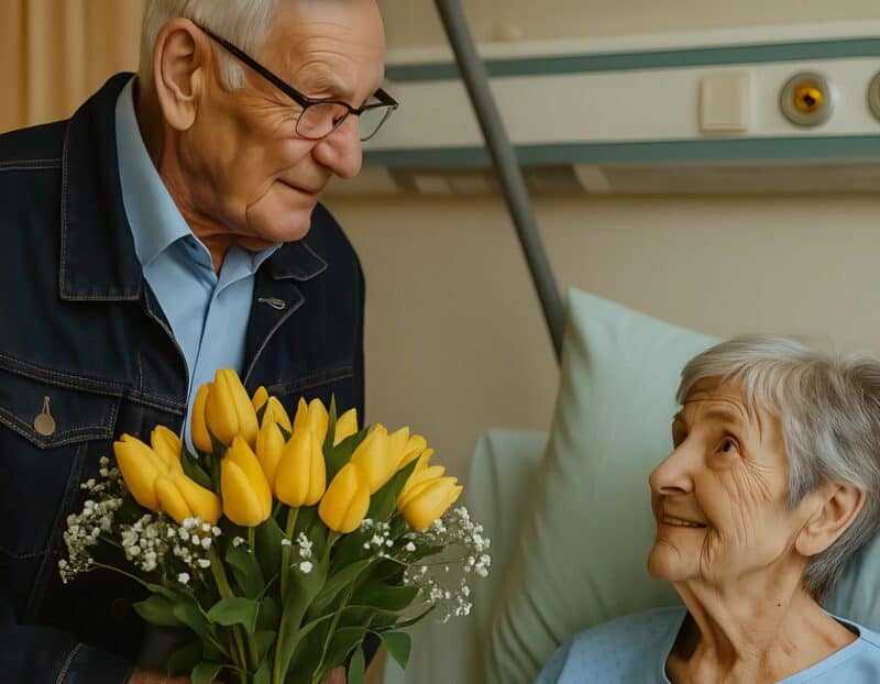 Uno sconosciuto portava fiori ogni giorno a una nonna malata a cui restava solo un mese di vita: un giorno ho deciso di scoprire perché lo faceva