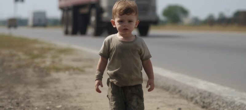 Un agente di polizia ha notato un bambino di tre anni che barcollava da solo sul ciglio della strada, con i vestiti impolverati e strappati: quando gli si è avvicinato, ha sentito qualcosa che lo ha fatto congelare 