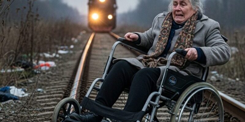 «Mamma, per favore perdonami…» «Stai zitto, lasciala!» Avidi di eredità, due figli spingono la madre in sedia a rotelle sui binari — e il momento fatidico che trasforma l’avidità in prova 😱