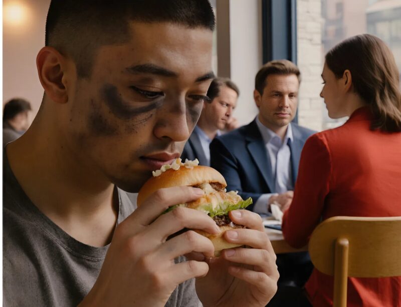 All’inizio pensavamo che fosse un senzatetto, ma dopo un semplice scambio di parole abbiamo capito chi era.