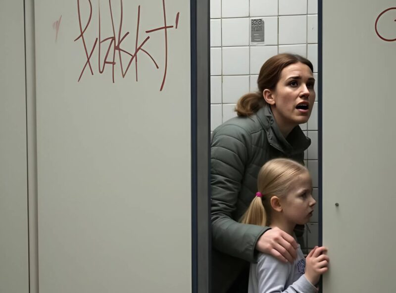 Mia figlia ed io stavamo passeggiando per il centro commerciale quando all’improvviso mi ha afferrato la mano e mi ha trascinato in bagno. Mentre ci chiudevamo in un bagno, mia figlia all’improvviso ha indicato qualcosa e ha detto: «Mamma, hai visto?»