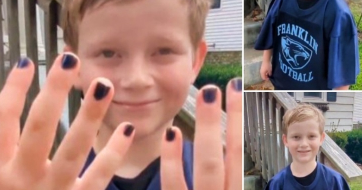 Bambino di 7 anni conquista tutti con una risposta epica dopo le critiche per lo smalto alle unghie! Scopri tutti i dettagli!”